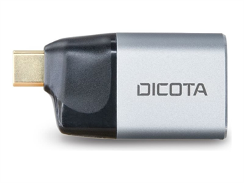 DICOTA - Video adaptér - 24 pin USB-C (M) do DisplayPort (F) - USB napájení (100W) - stříbrná