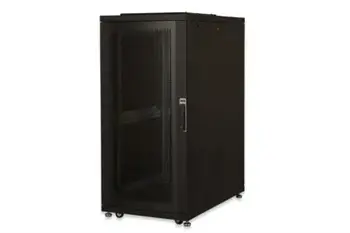 DIGITUS 26U server cabinet, 1260x600x1000 mm, color black RAL 9005 glass door