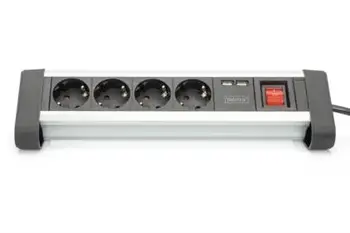 Digitus 4-way office socket strip with 2x USB ports