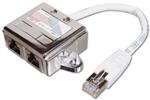 Digitus Adaptor CAT5E 1:1  RJ45 M, 2 X RJ45 F, 0,19metru