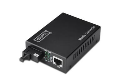 DIGITUS Bidirectional Fast Ethernet Media Converter, RJ45 / SC Incl. PSU SC connector, Up to 20km