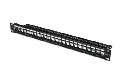 Digitus Blank Patch Panel, 24 port, stíněný, 1U, černý