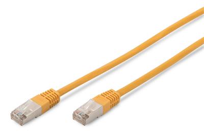 Digitus CAT 5e SF-UTP patch cable, Cu, PVC AWG 26/7, length 0.5 m, color yellow