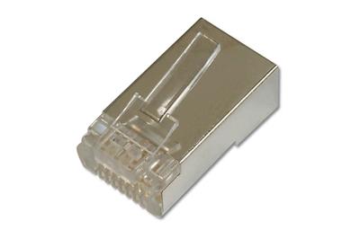 Digitus CAT 6 Modular Plug, 8P8C, shielded for Round Cable, two-parts plug, package incl. insert load bar