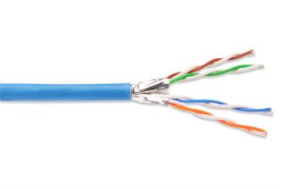 DIGITUS CAT 6A U-FTP installation cable, raw, length 500 m, drum, AWG 23/1, LSZH-1, simplex, color blue