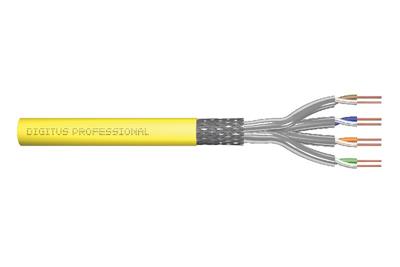 DIGITUS CAT 7A S-FTP installation cable, 1500 MHz Dca, AWG 22/1, 100 m ring, SX, yellow