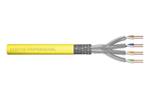 DIGITUS CAT 7A S-FTP installation cable, 1500 MHz Dca, AWG 22/1, 100 m ring, SX, yellow