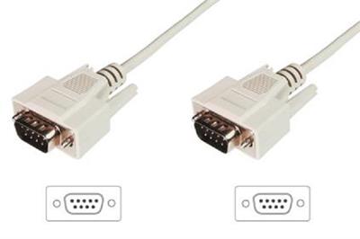 Digitus Datatransfer connection cable, D-Sub9 M/M, 2.0m, serial, molded, be