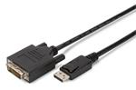 Digitus DisplayPort adapter cable, DP - DVI (24+1) M/M, 2.0m, w/interlock, DP 1.1a compatible, CE, bl