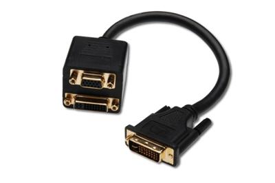 Digitus DVI Splitter, DVI(24+5) - DVI(24+5) + D-Sub15