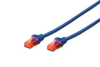 Digitus Ecoline Patch Cable, UTP, CAT 6e, AWG 26/7, modrý 3m, 1ks