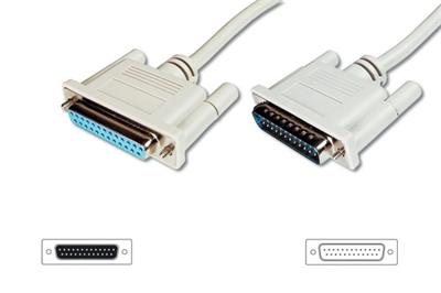 Digitus Extension Cable, Serial DB25 M, DB25 F 2m, lisovaný