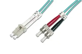 Digitus Fiber Optic Patch Cable, LC to ST,Multimode 50/125 µ, Duplex Length 10m, Class OM3