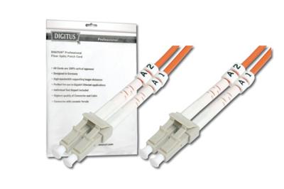 DIGITUS Fiber Optic Patch Cord, LC to LC, Multimode, OM2, 50/125 µ, Duplex Length 3m