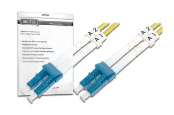 DIGITUS Fiber Optic Patch Cord, LC to LC, Singlemode, OS1, 09/125 µ, Duplex Length 3m