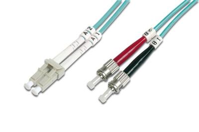 DIGITUS Fiber Optic Patch Cord, LC to ST, Multimode 50/125 µ, Duplex Length 3m, Class OM3