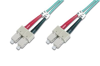 Digitus Fiber Optic Patch Cord, SC to SC Multimode 50/125 µ, Duplex Length 1m, Class OM3