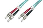 DIGITUS Fiber Optic Patch Cord, ST to ST, Multimode, OM3, 50/125 µ, Duplex Length 10m