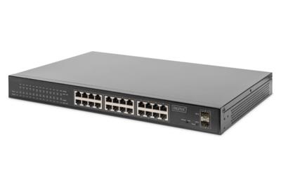 Digitus Gigabit Ethernet PoE Switch 24-portový PoE + 2 SFP, 380W PoE rozpočet