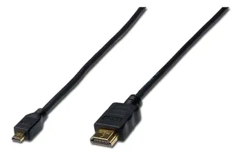 Digitus HDMI High Speed s Ethernetem připojovací kabel HDMI/D na HDMI/A ( standard na micro) , 1m