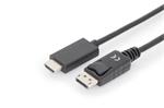 Digitus kabelový adaptér DisplayPort, DP - HDMI typu A, M / M, 1,0 m, s blokováním, DP 1.2_HDMI 2.0, 4K / 60Hz, CE, bl