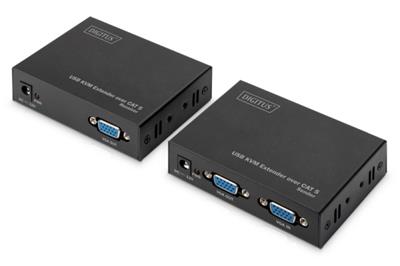 Digitus KVM Extender USB, 1 místní + 1 vzdálený uživatel do 200M (CAT5, UTP), rozlišení 1920X1080 při 60 Hz