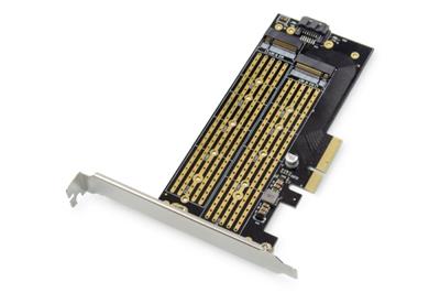 Digitus M.2 NGFF / NVMe SSD PCIexpress Add-On karta podporuje B, M a B + M Key, velikost od 30 ~ 110 mm