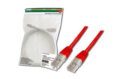 Digitus Patch Cable, UTP, CAT 5e, AWG 26/7, červený 1m