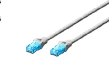 Digitus Patch Cable, UTP, CAT 5e, AWG 26/7, šedý 0,5m, 10ks