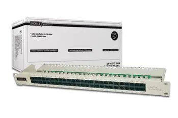 Digitus Patch Panel, ISDN, 50 Port, 19", 1U, LSA šedý