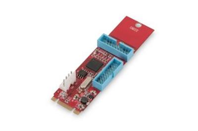 Digitus PCIe adaptercard NGFF (M.2) to 2 ports 19pin USB 3.0