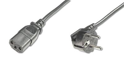 Digitus Power Cord, CEE 7/7 (Typ-F) 90o angled - C13 M/F, 0,75m, H05VV-F3G 0.75qmm, bl