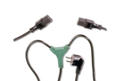 Digitus Power Cord spli. cab., CEE 7/7 (Typ-F) - 2x C13 M/F, 1.7m, H05VV-F3G 1.0qmm/0.75qmm, bl