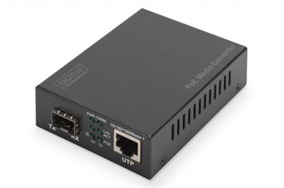 DIGITUS Professional Gigabit PoE media converter, RJ45 / SFP, PSE