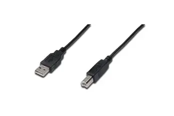 Digitus USB 2.0 connection cable, type A - B M/M, 1.0m, USB 2.0 conform, bl