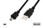 Digitus USB 2.0 connection cable, type  A - mini B (5pin) M/M, 1.0m, USB 2.0 conform, UL, bl