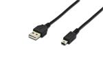 Digitus USB 2.0 connection cable, type  A - mini B (5pin) M/M, 1.8m, USB 2.0 conform, UL, bl