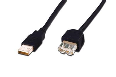 Digitus USB 2.0 extension cable, type A M/F, 3.0m, USB 2.0 conform, bl