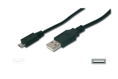 Digitus USB 2.0 kabel USB A samec na USB micro B samec, 2x stíněný, 1m