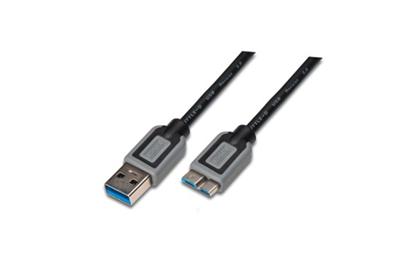 Digitus USB 3.0 kabel, USB A - Micro USB B, M / M, 0,25 m,UL, bl