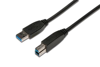 Digitus USB 3.0 propojovací kabel, type A - B M/M, 1.8m, USB 3.0 conform, UL, bl