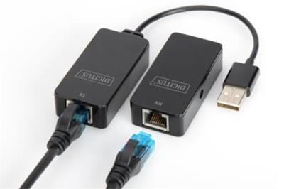 DIGITUS USB Extender, USB 2.0, for use with Cat5/5e/6 (UTP, STP or SFT) cable up to 50 m / 164 feetUSB Extender, USB 2.