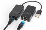 DIGITUS USB Extender, USB 2.0, for use with Cat5/5e/6 (UTP, STP or SFT) cable up to 50 m / 164 feetUSB Extender, USB 2.