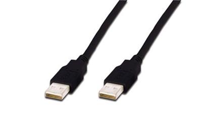 Digitus USB kabel A/samec na A/samec, 2x stíněný, černý, 3m