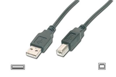 Digitus USB kabel A-samec na B-samec,2x stíněný,černý,3m