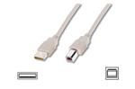 Digitus USB kabel A/samec na B-samec, 2x stíněný, Měď, béžový, 5m 