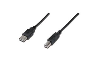 Digitus USB kabel A/samec na B-samec, 2x stíněný, Měď, černý, 5m