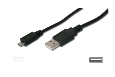 Digitus USB kabel USB A samec na USB micro B samec, 2x stíněný, 1,8m, BL