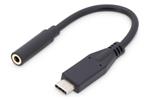 DIGITUS USB Type-C Audio adapter cable, Type-C - 3.5mm M/F, 0.2m, full featured