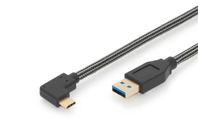 Digitus USB Type-C™ connection cable, Gen2, Type-C™ 90° to A